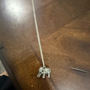 Silver Elephant Pendant Necklace